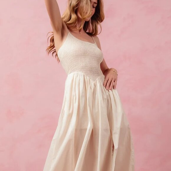 SO ME Smocked Sleeveless Casual Everyday Dress With‎ Slit - Picture 2 of 10